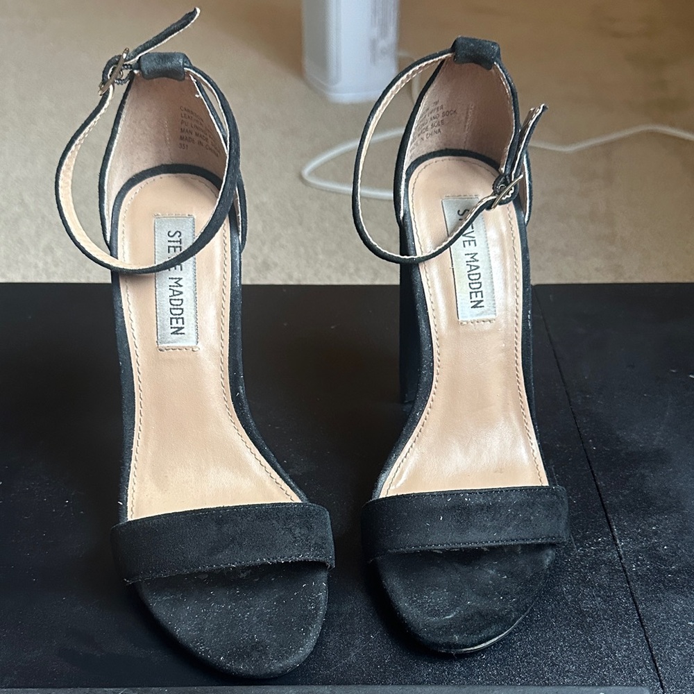 Steve Madden Black Ankle Strap Heels